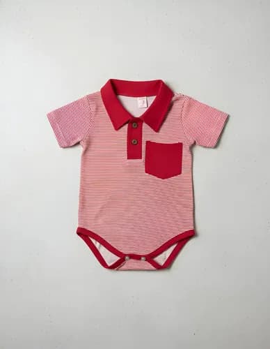 Bodys Manga Corta  De Algodón Con Cuello Chomba Bebes