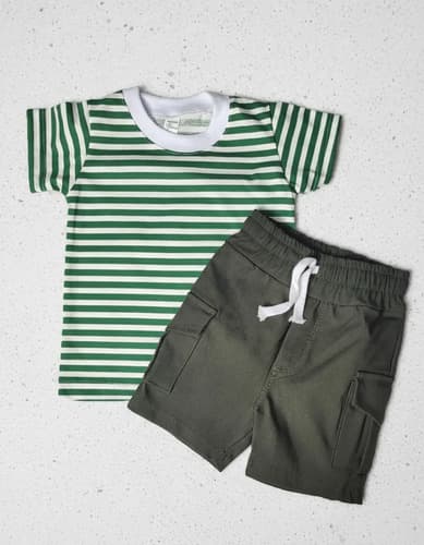 Conjunto Remera Manga Corta Y Short De Bengalina Bebe - imagen 4