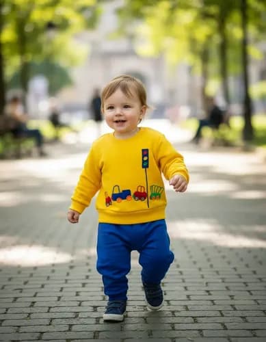 Buzo C. Redondo  Friza Estampada Y Pantalon Bebe - imagen 2