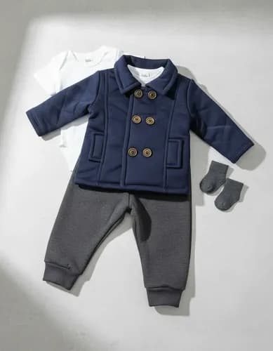 Conjunto Saco Interior Peluche Y Pantalon Jogging Friza Bebe