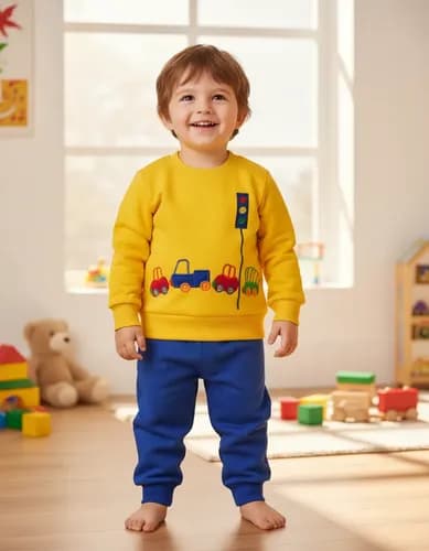 Buzo C. Redondo  Friza Estampada Y Pantalon Bebe - imagen 7
