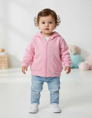 Campera De Algodon Frizado Con Capucha Para  Bebe - imagen 12