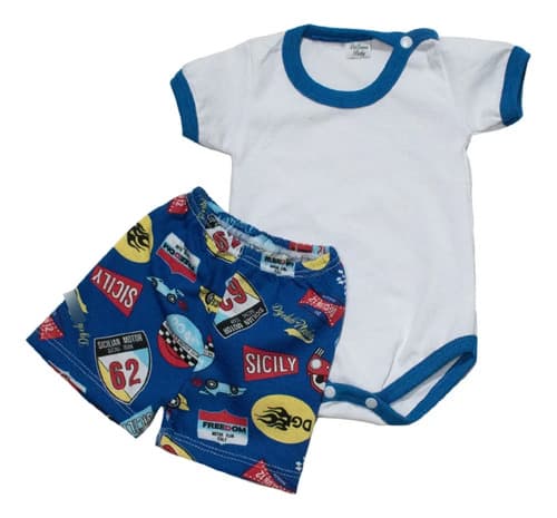 Set 2 Piezas Body Y Short De Algodón Bebes Primeras Medidas