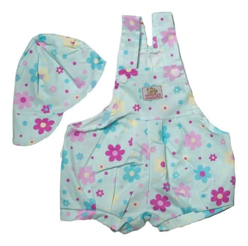 Jardinero Pañalero  De Algodón Estampado Y Gorro Para Bebes - imagen 21