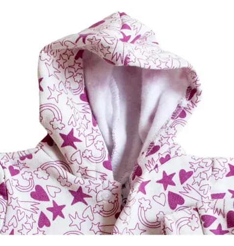 Campera/capucha De Algodón Friza Estampada Beba Botones - imagen 13