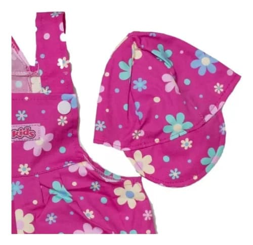 Jardinero Pañalero  De Algodón Estampado Y Gorro Para Bebes - imagen 10