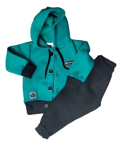 Conjunto Campera Con Capucha Y Pantalon Frisa Bebe - imagen 2