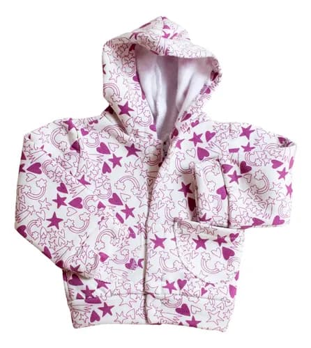 Campera/capucha De Algodón Friza Estampada Beba Botones - imagen 12