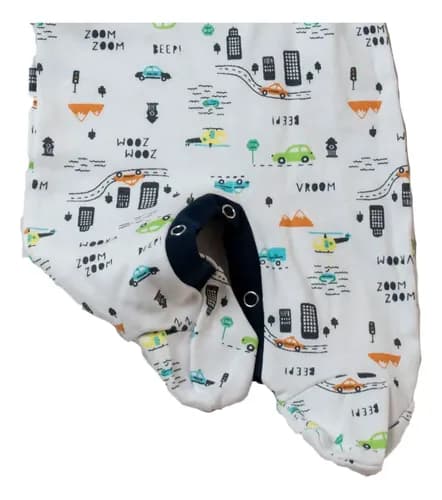 Enterito Pañalero De Algodon Estampado Con Gorro Bebes - imagen 6