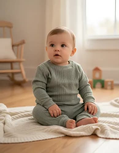 Remera Manga Larga Cuello Redondo Medio Tiempo Para Bebes - imagen 11
