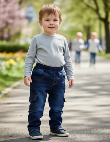 Pantalones Jeans Bebé Corte Recto 2 Bolsillos