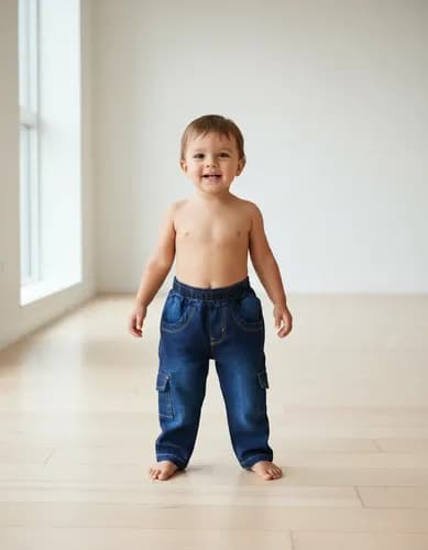 Pantalones Jeans Bebé Corte Recto 2 Bolsillos - imagen 3