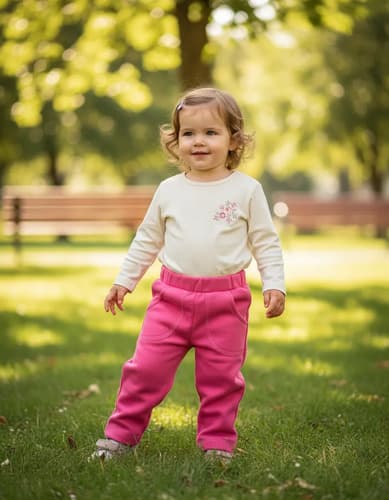 Pantalón De Algodon Frizado Bebes Bolsillos L - imagen 11