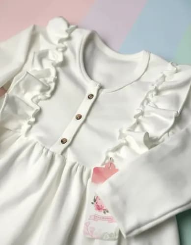 Vestido Manga Larga Con Volados Niña - imagen 9