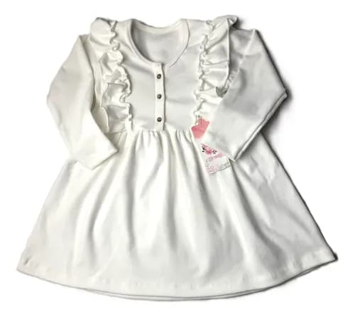 Vestido Manga Larga Con Volados Niña - imagen 8