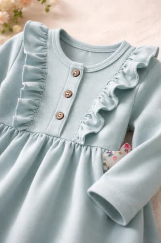 Vestido Manga Larga Con Volados Niña - imagen 3