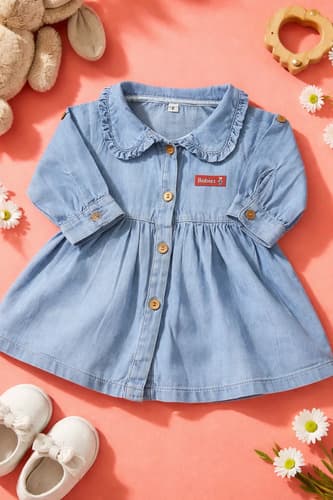 Vestido Jeans Manga Larga Beba - imagen 4