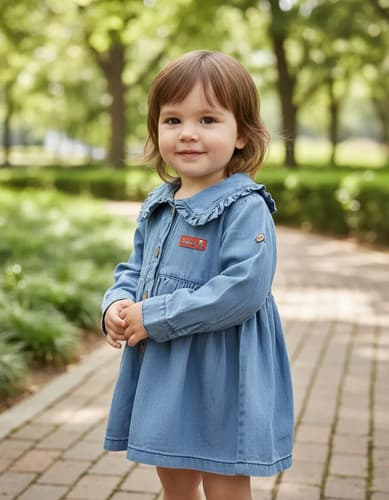 Vestido Jeans Manga Larga Beba