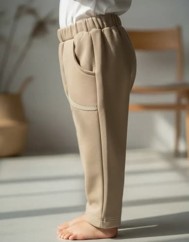 Pantalón De Algodon Frizado Bebes Bolsillos L - imagen 6
