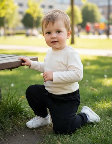 Pantalón De Algodon Frizado Bebes Bolsillos L - imagen 9