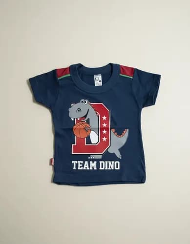 Remera M Corta De Algodón Estampa Dino Bebes - imagen 8