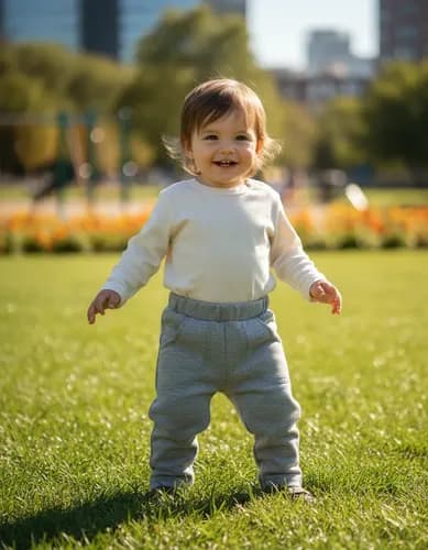Pantalón De Algodon Frizado Bebes Bolsillos L