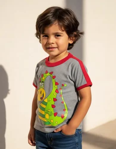 Remera M Corta De Algodón Estampa Dino Bebes - imagen 9