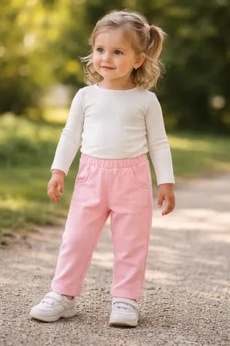 Pantalón De Algodon Frizado Bebes Bolsillos L - imagen 7