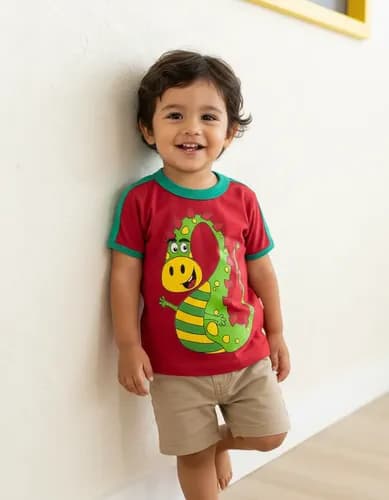Remera M Corta De Algodón Estampa Dino Bebes - imagen 17