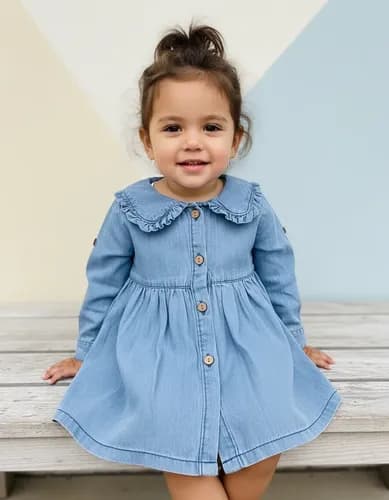 Vestido Jeans Manga Larga Beba