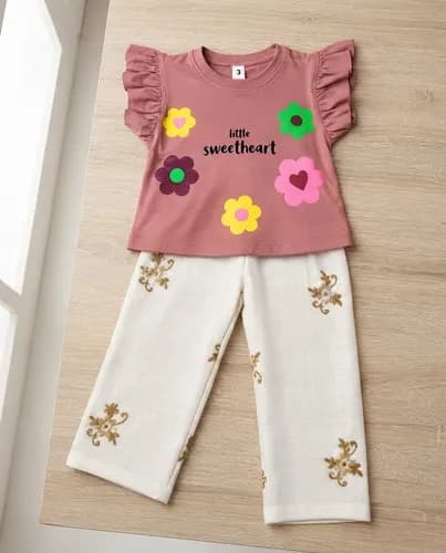 Conjunto Beba Remera Algodón + Pantalon Palazzo De Lino - imagen 10