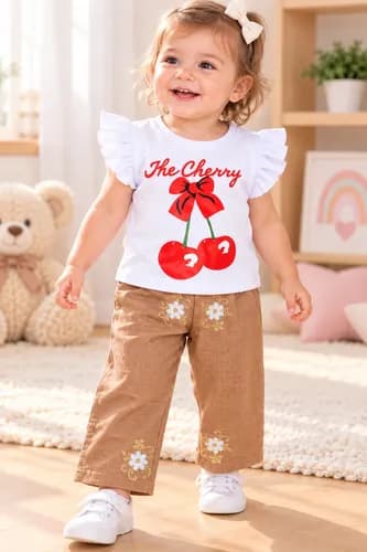 Conjunto Beba Remera Algodón + Pantalon Palazzo De Lino - imagen 12