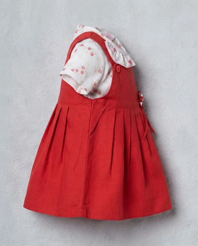 Conjunto De Vestido Jumper Y Body Manga Corta Bebe - imagen 8