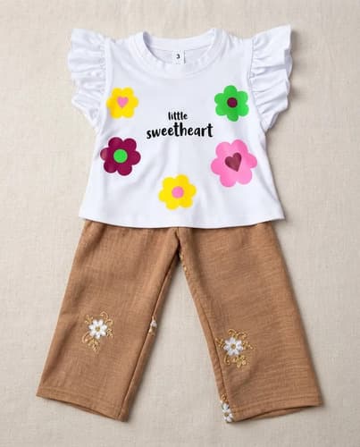Conjunto Beba Remera Algodón + Pantalon Palazzo De Lino - imagen 29