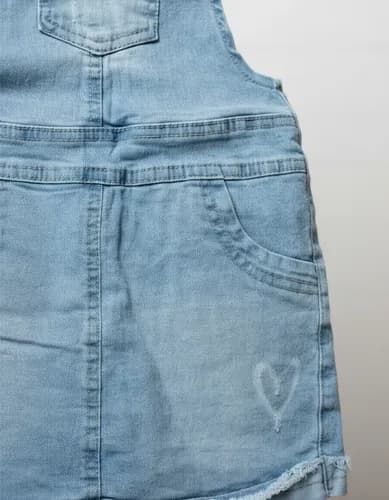 Jardinero De Jeans Elastizado Corto Pollera Pantalon Niñas - imagen 5