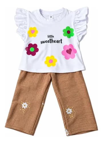 Conjunto Beba Remera Algodón + Pantalon Palazzo De Lino - imagen 27