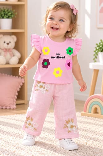 Conjunto Beba Remera Algodón + Pantalon Palazzo De Lino - imagen 20