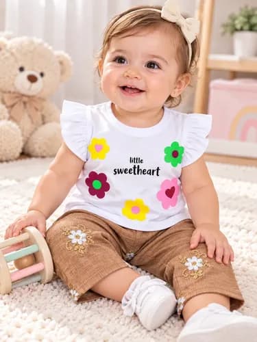Conjunto Beba Remera Algodón + Pantalon Palazzo De Lino - imagen 26