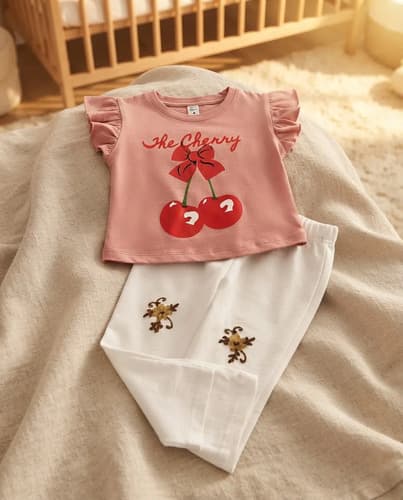 Conjunto Beba Remera Algodón + Pantalon Palazzo De Lino - imagen 4