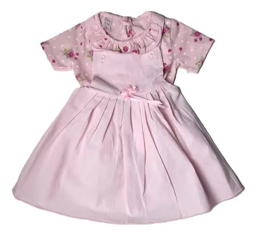 Conjunto De Vestido Jumper Y Body Manga Corta Bebe - imagen 10