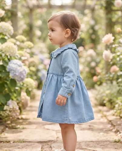 Vestido Jeans Manga Larga Beba - imagen 3