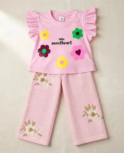 Conjunto Beba Remera Algodón + Pantalon Palazzo De Lino - imagen 21