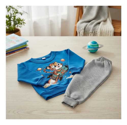 Conjunto Frizado De Buzo C. Redondo Y Pantalón  Bebe - imagen 4