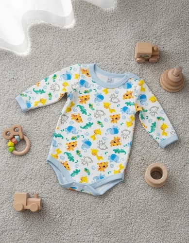 Bodys De Algodon Estampado Manga Larga Bebes - imagen 10