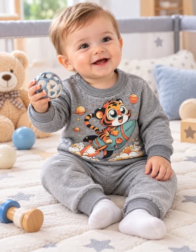 Conjunto Frizado De Buzo C. Redondo Y Pantalón  Bebe - imagen 5