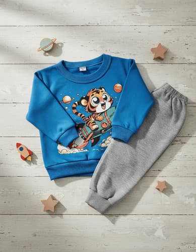 Conjunto Frizado De Buzo C. Redondo Y Pantalón  Bebe - imagen 2