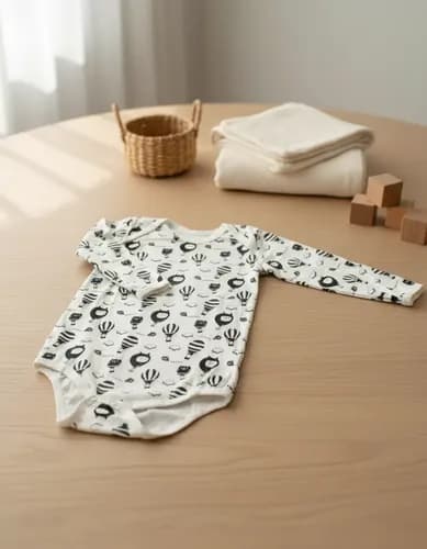 Bodys De Algodon Estampado Manga Larga Bebes