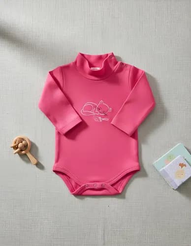 Body Cuello  Polera De Algodon Manga Larga Bebes - imagen 4