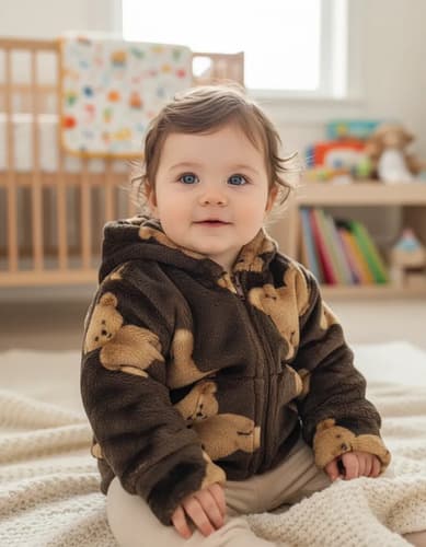 Campera Con Capucha Polar Soft/ Piel Abrigo Bebes